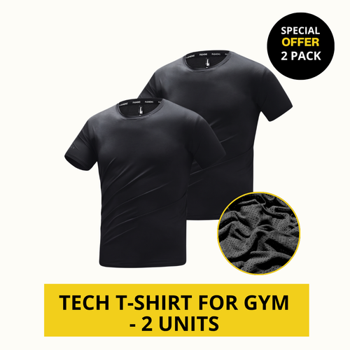 TECH T-SHIRT FOR GYM - 2 PACK (BLACK)