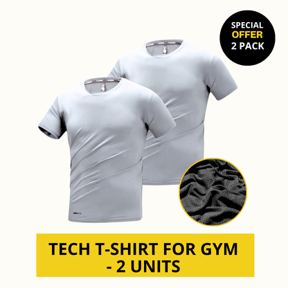 TECH T-SHIRT FOR GYM - 2 PACK (WHITE)