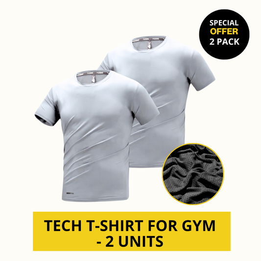 TECH T-SHIRT FOR GYM - 2 PACK (WHITE)