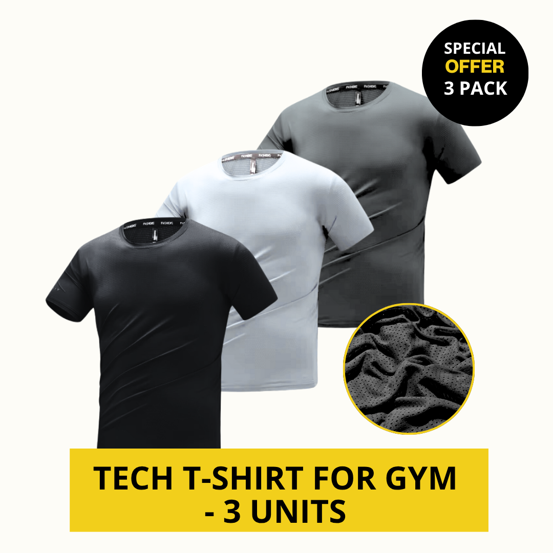 TECH T-SHIRT FOR GYM - 3 PACK (MIX)